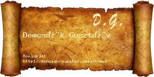 Demcsák Gusztáv névjegykártya
