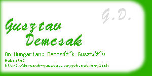 gusztav demcsak business card